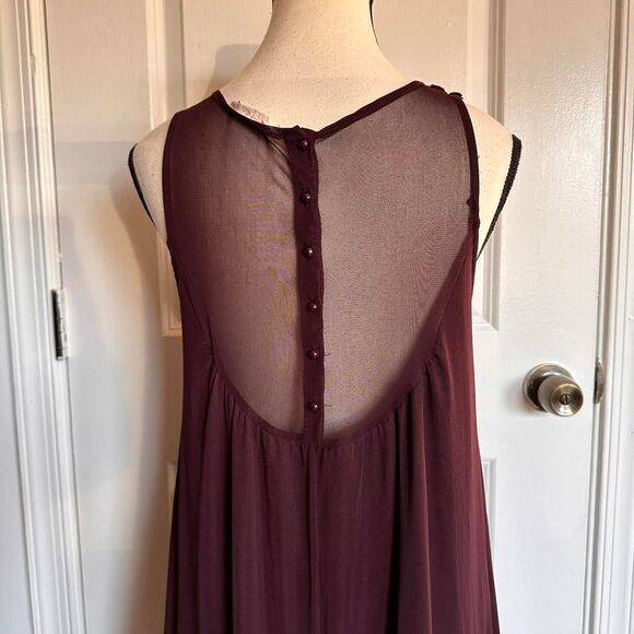 Altar'd State Women's Burgundy Shift Crotchet Dress, Size Small - Picture 5 of 8